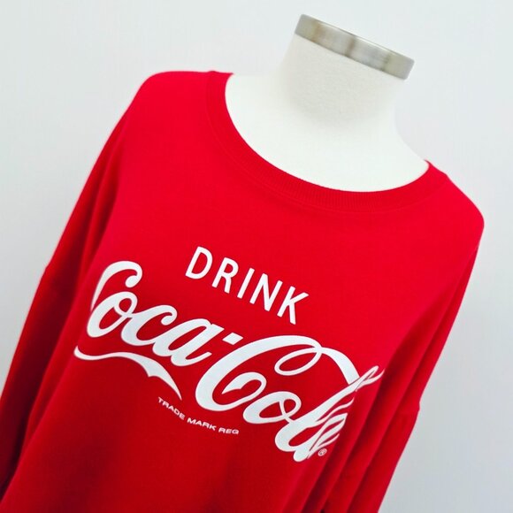 Coca Cola 2XL Red Graphic Crewneck Sweatshirt Logo Pullover Casual Streetwear - Picture 5 of 13